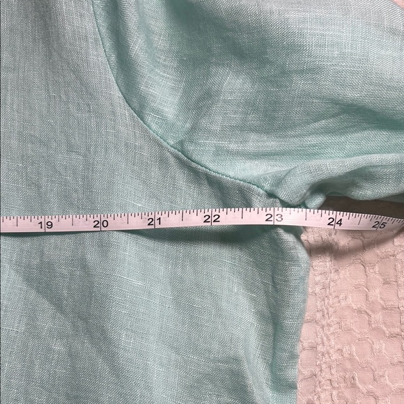 CP Shades women’s linen Aqua Long Sleeve Shirt - Picture 5 of 11